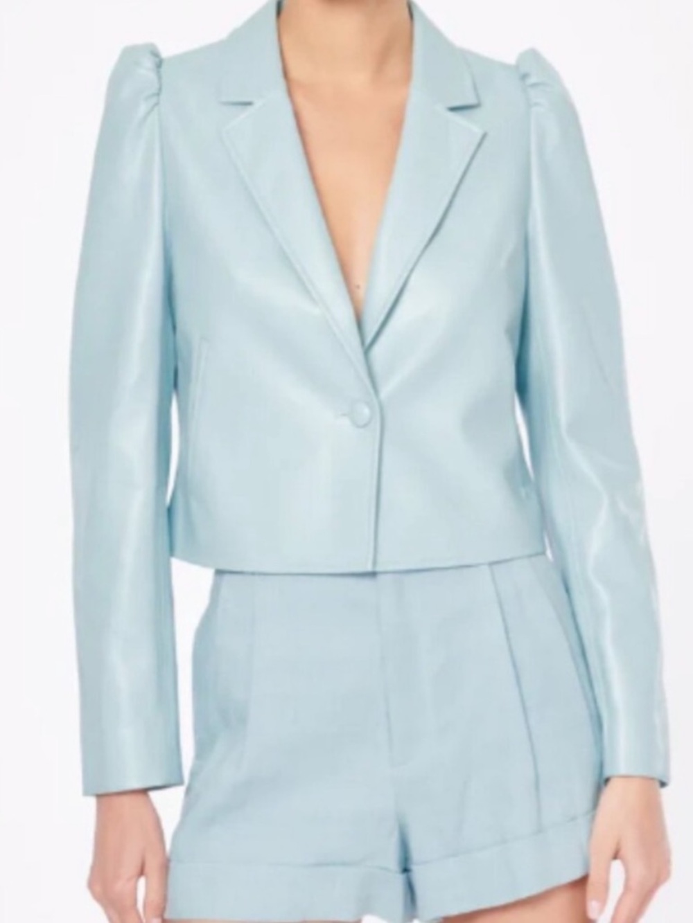 Cami Nyc NWOT Aliette Vegan Leather Jacket In Cove Blue sz L
